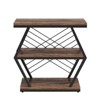 SEVOBAL End Tables Stylish Three Tier Accent Table with Geometric Metal Frame for Living Room Bedroom, Rustic Brown, 25.59"*30.31"*4.72" - 2 of 4