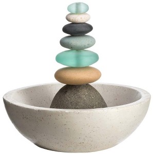 VivaTerra Glass and Stone Cairn Fountain - 1 of 1