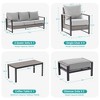 Sonkuki Outdoor Furniture Set Patio Conversation Sofa with Coffee Table Set, All-Weather PE Rattan Couch with Cushion - 3 of 4