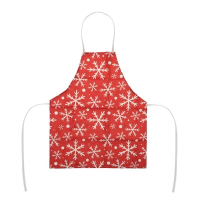 Unique Bargains Christmas Aprons Linen Red Beige 21.65"x26.77" 1 Pcs