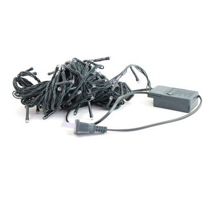 Perfect Holiday 100 LED Green Wire String Light with connector - Multicolor