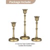 MOEPISY Cast Iron Candlestick Holders: Antique Brass Taper Candle Holders with Unique Drip Wax Aesthetics - Set of 3 - 4 of 4