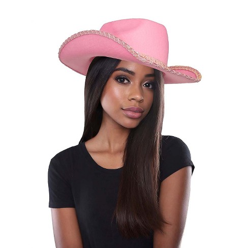 Fun World Womens Sequined Cowboy Hat - Size One Size Fits Most - Pink - image 1 of 1