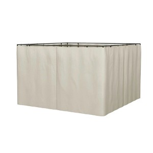 Resenkos Gazebo Pergola Privacy Panels,9.84' x 11.8' Gazebo Sidewall Set with Hooks/C-Rings, Beige - 1 of 4