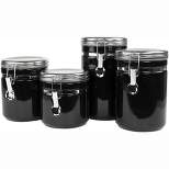 Home Basics 4 Piece Canister Set with Stainless Steel Tops
