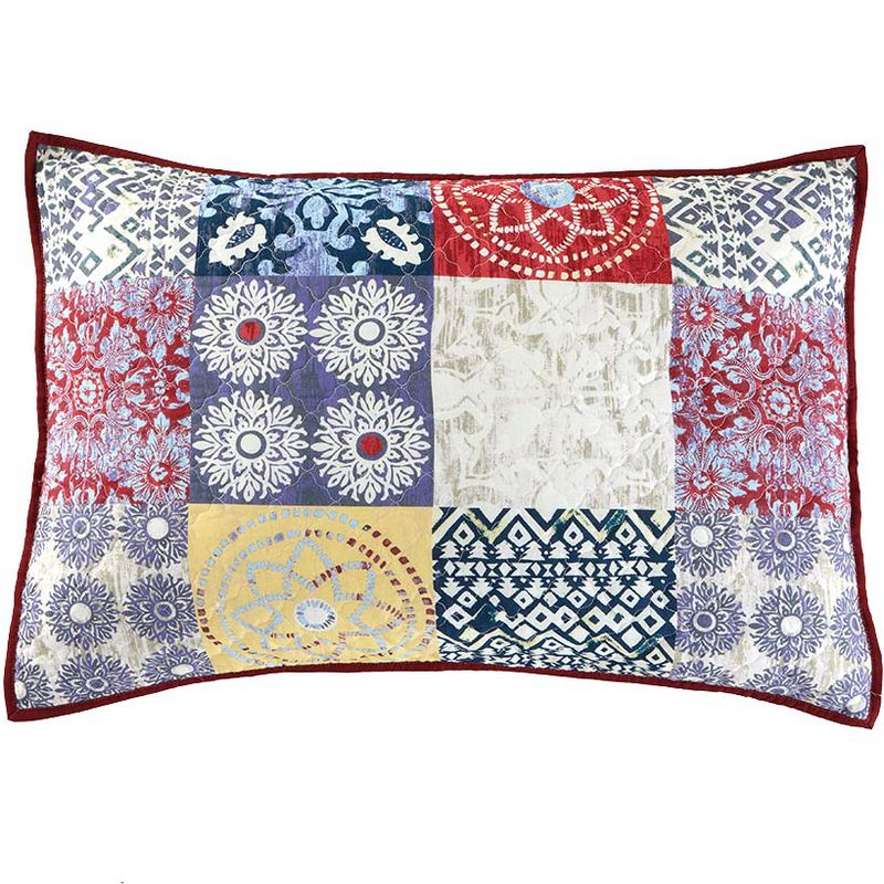 The Lakeside Collection Bohemian Patch Quilted Bedding Ensemble - Sham 1 Pieces, 1 of 2