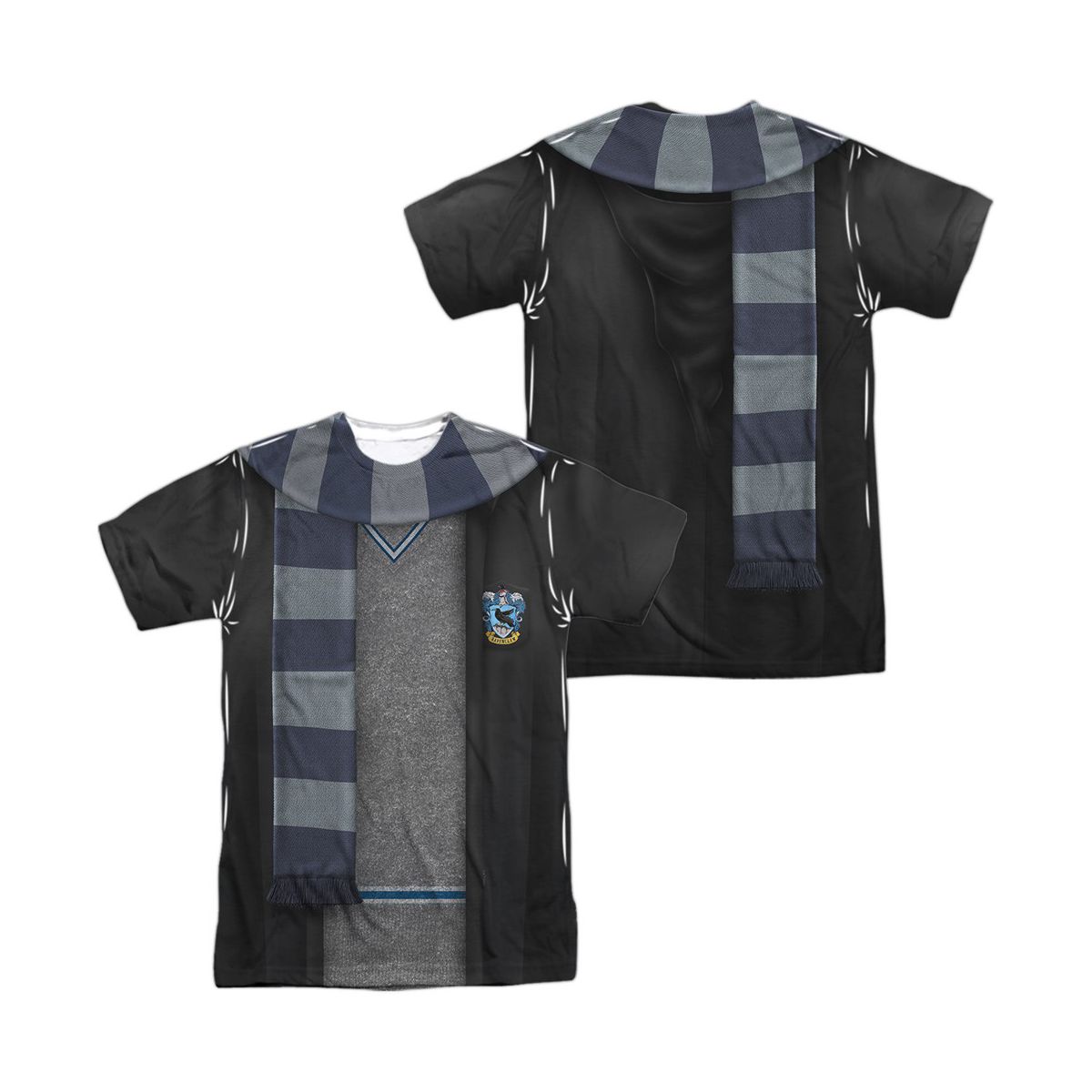Popfunk Harry Potter Ravenclaw Block Scarf Front-Back Print Adult Sublimated Halloween Costume T-Shirt