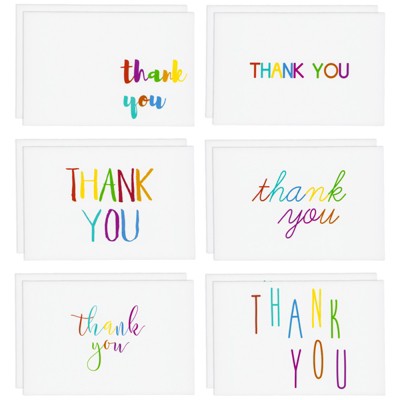 Juvale 48 Pack Thank You Cards, Blank Inside with Envelopes for Kids Notes, Birthday, Baby Shower, 4x6 Inches