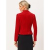 INSPIRE CHIC Women's 1 Button Lapel Collar Business Office Crop Suit Velvet Blazer - 4 of 4