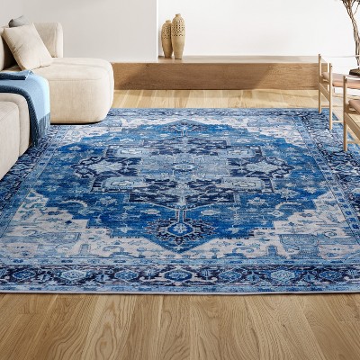 Maris Ornate Medallion Washable Area Rug - JONATHAN Y