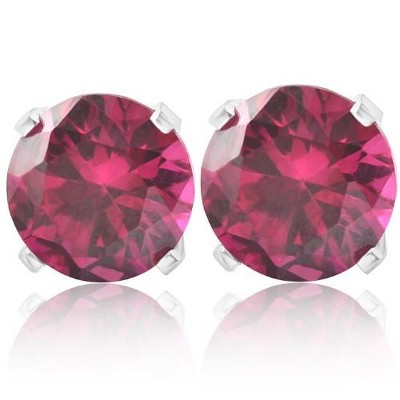 Pompeii3 1Ct TW Ruby Studs in 14k White or Yellow Gold