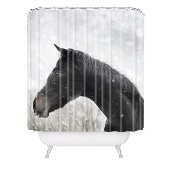Winter Horse Shower Curtain Gray - Deny Designs