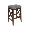 PAGED 29.6" High Saddle Bar Stools Set of 2, Modern Wooden Counter Height Bar Chair with Nailhead Accents for Bar, Kitchen, Dining Room - 4 of 4