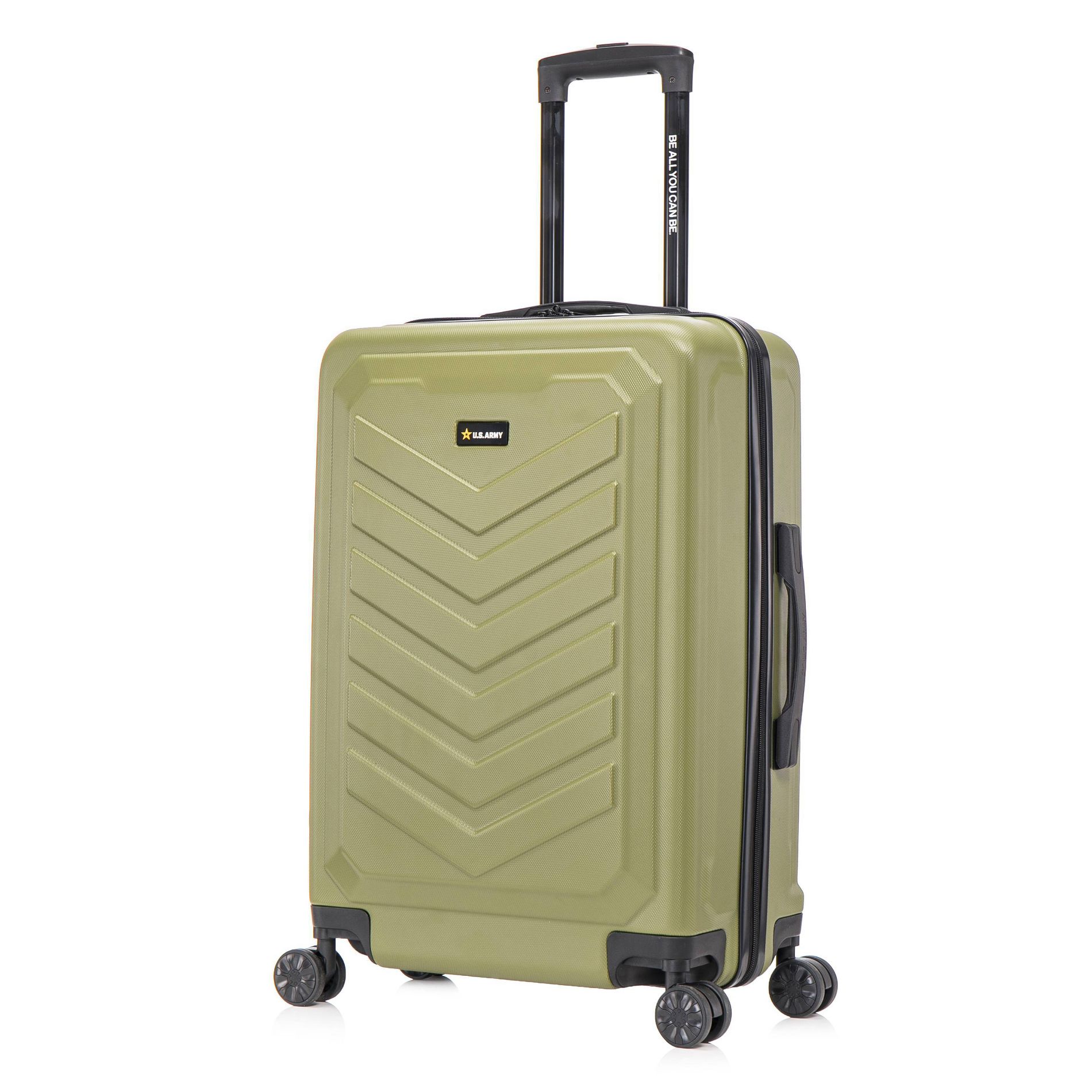 U.S. Army FOX 24" Medium Checked Hardside Suitcase - Olive Drab