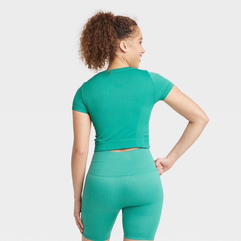 Women's Seamless Cropped Short Sleeve Top - All In Motion™, 2 of 9