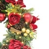 Puleo 26" Pre-Lit Artificial Rose and Pinecone Christmas Wreath - 4 of 4