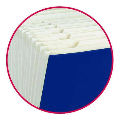 Blue Portable Expanding File Box with 19 Pockets