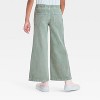 Girls' Mid-Rise Pull-On Wide Leg Denim Pants - Cat & Jack™ - 2 of 3