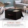 Ornavo Home 6 Pack Foldable Linen Large Storage Bin with Faux Leather Handles and Lid - 4 of 4