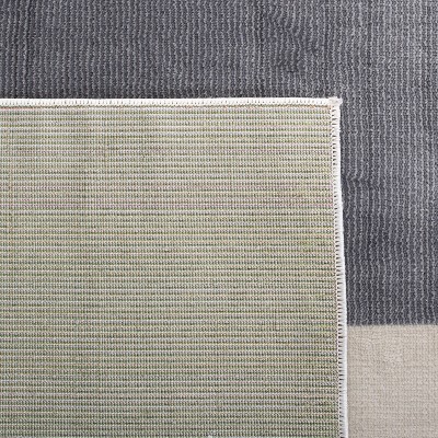 Ivory and Charcoal Abstract Geometric Area Rug