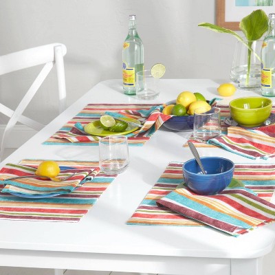 Cameron Stripe Fabric Napkin 4pc Set - Fiesta