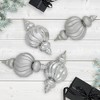 Northlight Commercial Size Shatterproof 2-Finish Finial Christmas Ornaments - Silver -10" - 4ct - 2 of 4