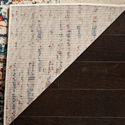 Ivory and Blue Monaco 3' x 5' Reversible Synthetic Area Rug