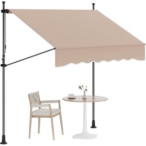 118’’x67’’ Manual Retractable Awning, Freestanding Patio Awning with Crank Handle - 1 of 4