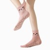 Anna-Kaci Women's Cat Face Grip Socks with Paw Print Anti-Slip Sole Soft Knit Ankle Socks for Home or Yoga 3-Pack - 4 of 4