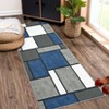 Washable Modern Patchwork Rug Non Slip Low Pile Rug Soft Contemporary Throw Floor Cover Foldable Indoor Carpet for Living Room Bedroom Playroom填 - 3 of 4