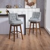 360 Degree Swivel Bar Stools Counter Height Chairs with Footrest Set of 2 - 2 of 4