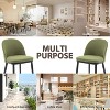 Dining Chair Set of 2, Linen Upholstered Kitchen Chair with Thick Cushions Seat and Curved Backrest,Beige - 4 of 4