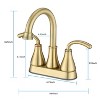 LunaLulink 2-Handle Bathroom Sink Faucet with Pop-up Drain Brushed Golden - 4 of 4