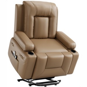 GustoWave Power Lift Recliner Chair - Heat and Massage, Adjustable Back and Legs, PU Leather Sofa Chair Designed for The Elderly - 1 of 4
