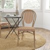 Merrick Lane Celia Stacking Thonet Bistro Style Chair, PE Rattan Seat, and Metal Frame for Indoor/Outdoor Use - 2 of 4