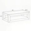 Modern Rectangular Coffee Table with Bottom Shelf (48in x 24in / 1220mm x 610mm) - 4 of 4