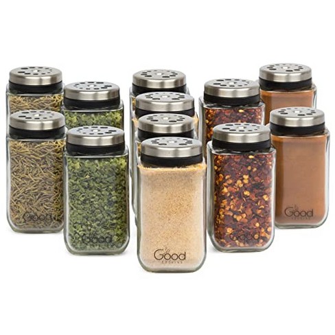 Adjustable Seasoning Shaker Glass Spice Jars 100ml Stainless Steel