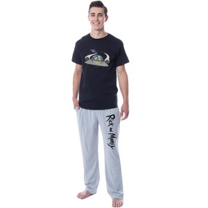 Rick and Morty Mens' TV Show Series Spaceship Title Sleep Pajama Set Multicolored - 1 of 4