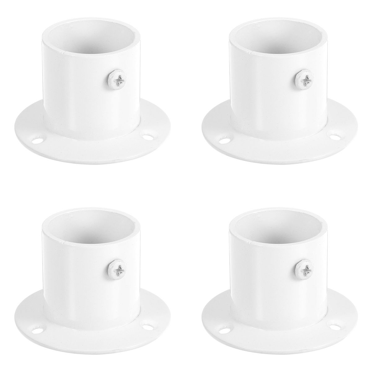 Unique Bargains Wall Mount Pole Sockets Flange Holder Closet Curtain Rod Bracket 4 Pcs - thumbnail 9