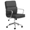 TiramisuBest Black Upholstered Height-Adjustable Rolling Office Chair with Chrome Frame & Contoured Design - 2 of 4