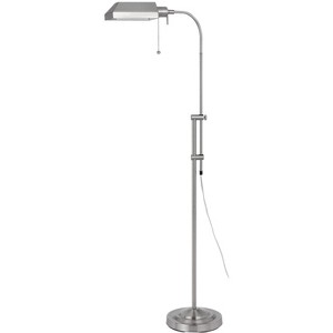 Cal Lighting 100W Pharmacy Floor Lamp W/Adjust Pole - Brushed Steel - 1 of 4