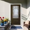 Lirago 36 x 80 Left Hand Inswing Brown Fiberglass Front doors with Brickmould 4-9/16" Vinyl Frame Frosted Glass - 4 of 4