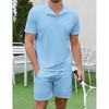 Men's 2-Piece Clothing Set Casual 1/4 Zip Short Sleeve Top And Drawstring Shorts Athletic Outfit - 4 of 4