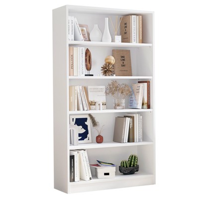 Grungis Decorative Bookshelf with 3 Shelf,Tall Bookcase Display Shelves with Free Standing Design,Modern Wood Bookshelf for Living Room