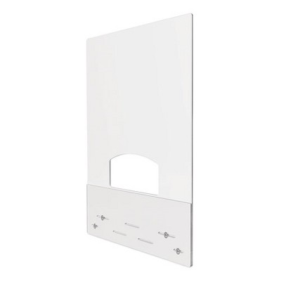 deflecto Mounting Safety Barrier with Pass Thru, 31.5" x 38", Acrylic, Clear, 2/Carton