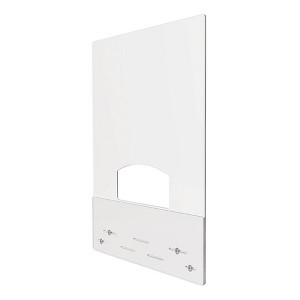 deflecto Mounting Safety Barrier with Pass Thru, 31.5" x 38", Acrylic, Clear, 2/Carton - 1 of 2