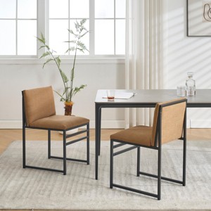 Modern Accent Chair with Metal Base, High-Resilience Foam, Minimalist Style for Office, Lounge, or Bar Area-Cuddlewood - 1 of 4
