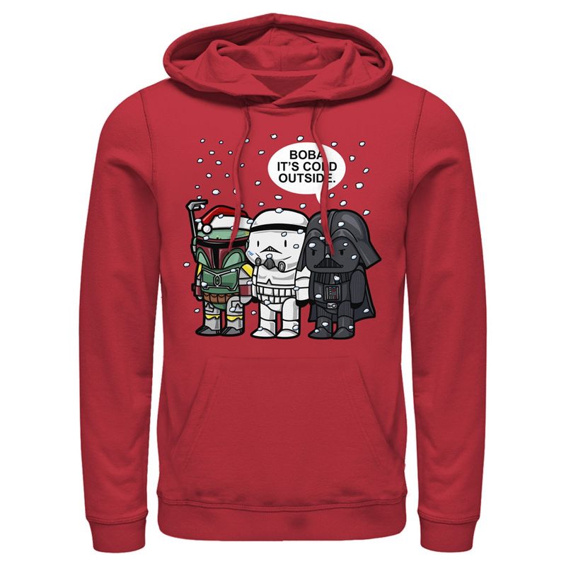 Men's Star Wars Christmas Boba It's Cold Outside Pull Over Hoodie, 1 of 5