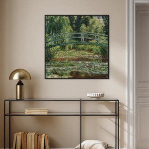 Monet - The Japanese Footbridge and the Water Lily Pool Giverny Canvas Impressionism Wall Art by Art Remedy Framed - 1 of 4