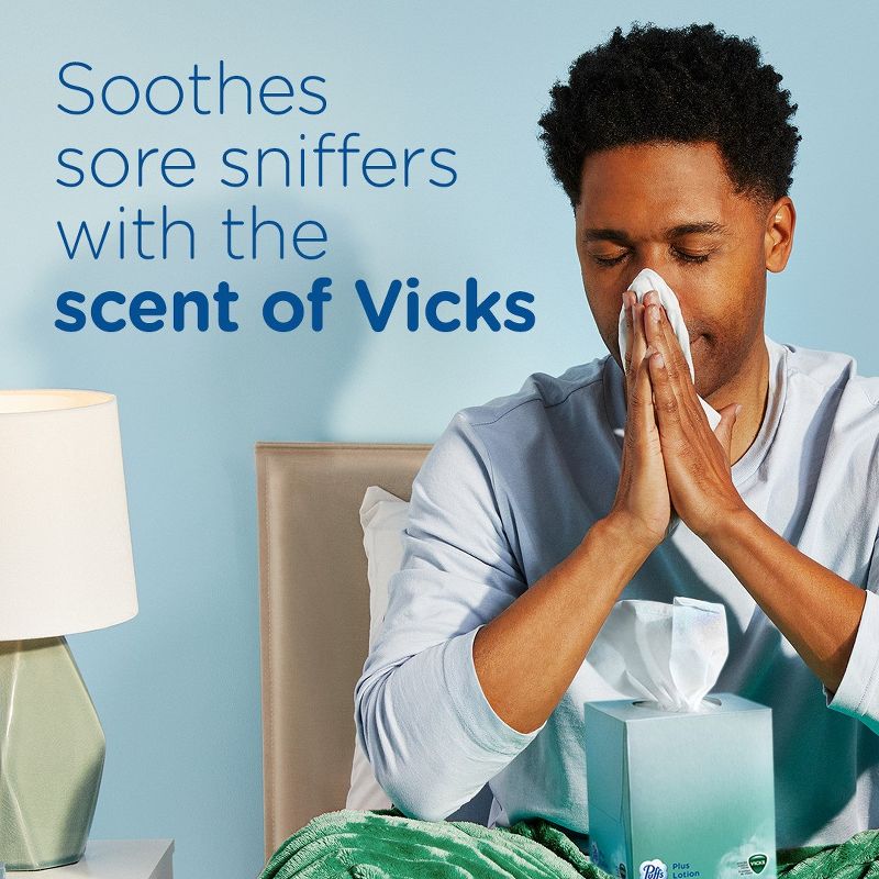 Puffs Plus Lotion with Scent of VICKS Facial Tissue, 3 of 9